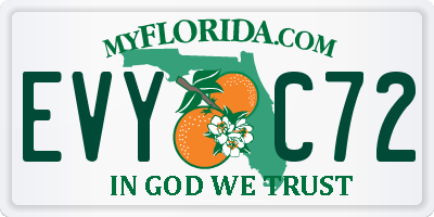 FL license plate EVYC72