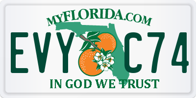 FL license plate EVYC74