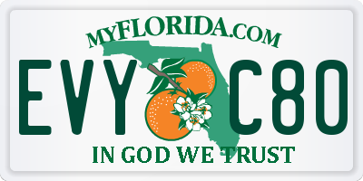 FL license plate EVYC80
