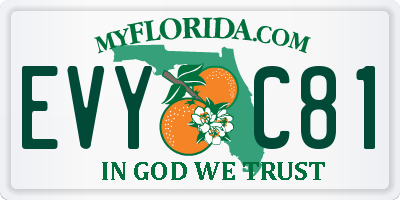 FL license plate EVYC81