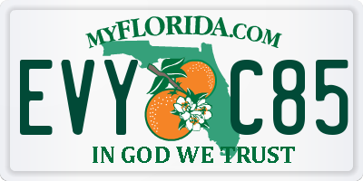 FL license plate EVYC85