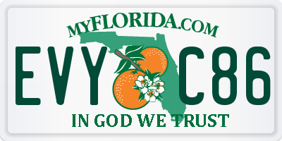 FL license plate EVYC86