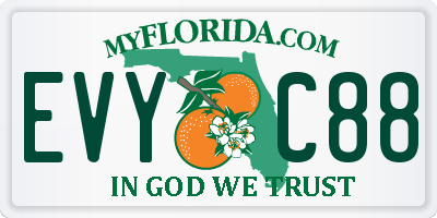 FL license plate EVYC88