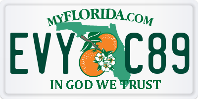 FL license plate EVYC89