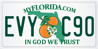 FL license plate EVYC90