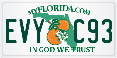 FL license plate EVYC93