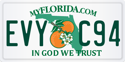 FL license plate EVYC94