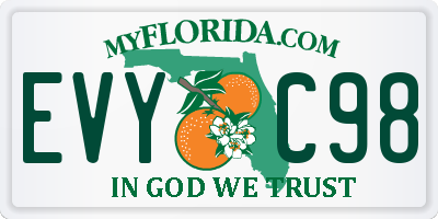 FL license plate EVYC98