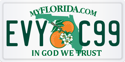 FL license plate EVYC99