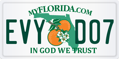 FL license plate EVYD07
