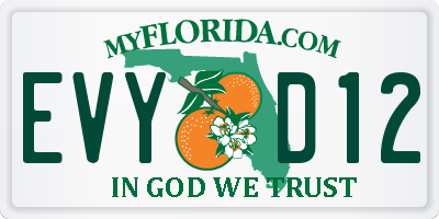 FL license plate EVYD12