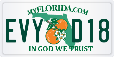 FL license plate EVYD18