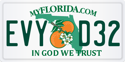 FL license plate EVYD32