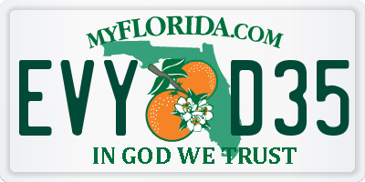 FL license plate EVYD35