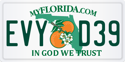 FL license plate EVYD39