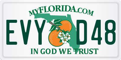 FL license plate EVYD48