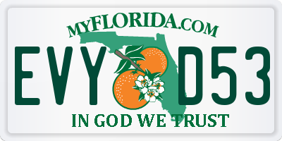 FL license plate EVYD53