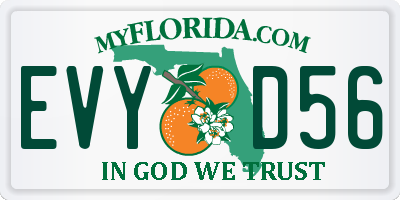 FL license plate EVYD56
