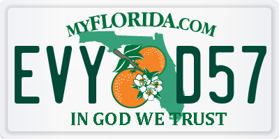 FL license plate EVYD57