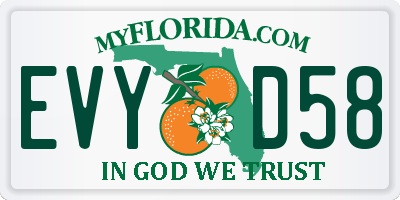 FL license plate EVYD58