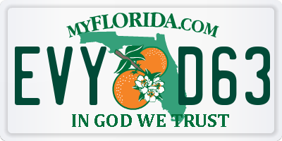 FL license plate EVYD63