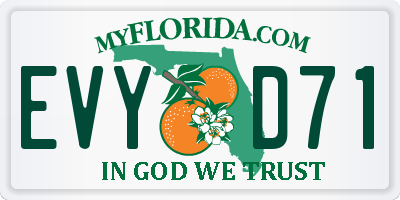 FL license plate EVYD71