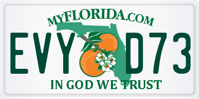 FL license plate EVYD73