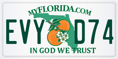 FL license plate EVYD74