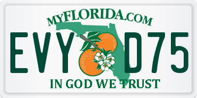 FL license plate EVYD75