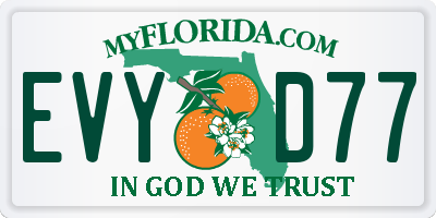 FL license plate EVYD77