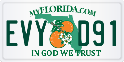 FL license plate EVYD91