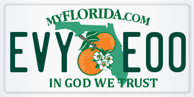 FL license plate EVYE00