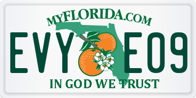 FL license plate EVYE09