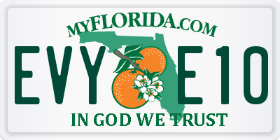 FL license plate EVYE10