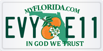 FL license plate EVYE11