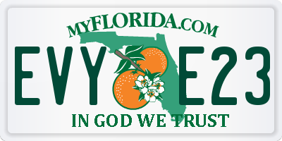 FL license plate EVYE23