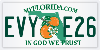 FL license plate EVYE26