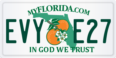 FL license plate EVYE27