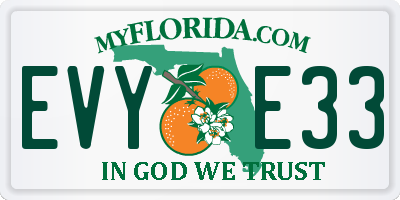 FL license plate EVYE33