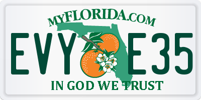 FL license plate EVYE35