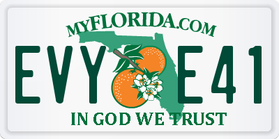 FL license plate EVYE41