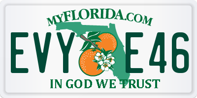 FL license plate EVYE46