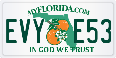 FL license plate EVYE53