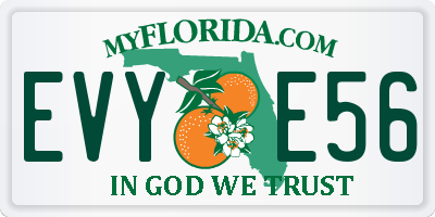 FL license plate EVYE56