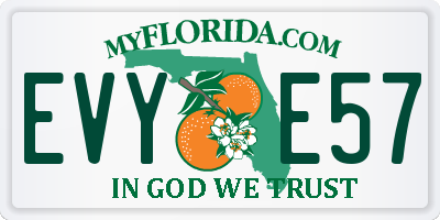 FL license plate EVYE57