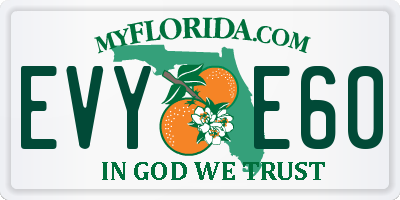 FL license plate EVYE60