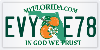 FL license plate EVYE78