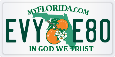 FL license plate EVYE80
