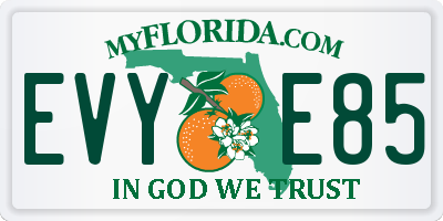 FL license plate EVYE85
