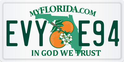 FL license plate EVYE94